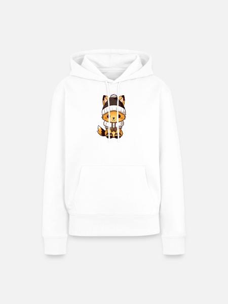 Fuchs Winter Tier Baby Comic - Frauen Premium Bio Hoodie - Weiß
