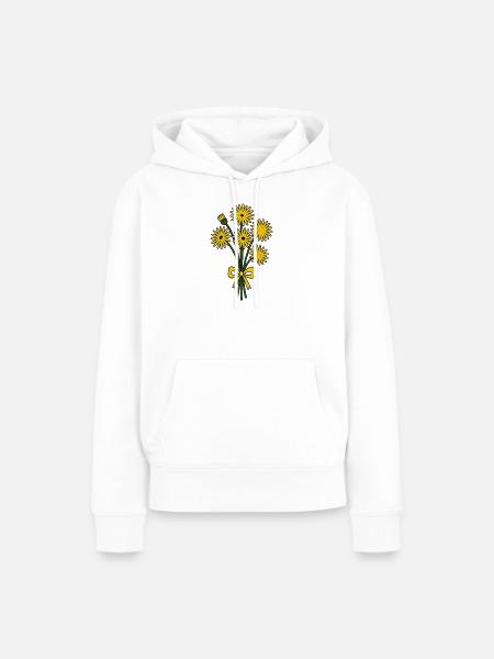 gelber Blumenstrauß - Frauen Premium Bio Hoodie - Weiß