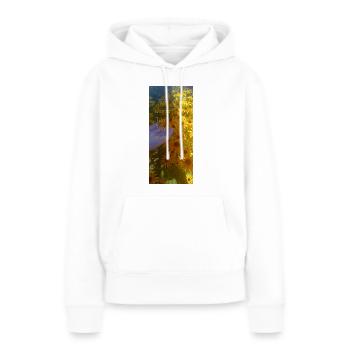 Message positif - Sweat à capuche Premium bio Femme - blanc - Devant - Julia (174cm)