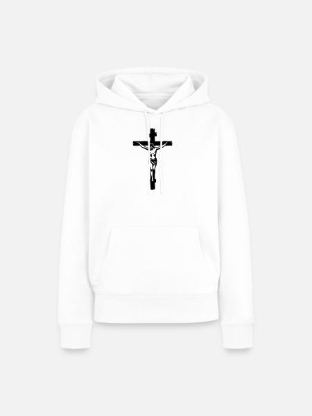Jesus Kreuz - Frauen Premium Bio Hoodie - Weiß