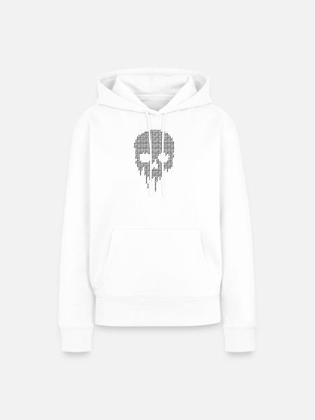 Pixel-Schädel-Art-Design - Frauen Premium Bio Hoodie - Weiß