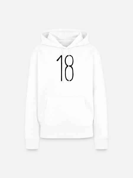 18 - Frauen Premium Bio Hoodie - Weiß