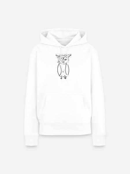 Eule  - Frauen Premium Bio Hoodie - Weiß