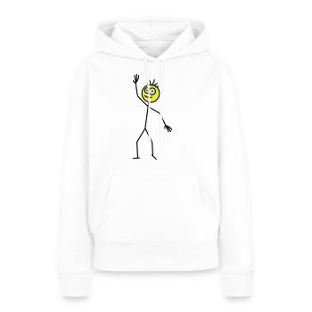 Happy Stick Figure - Sweat à capuche Premium bio Femme - blanc - Devant - Julia (174cm)
