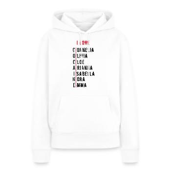 Ich liebe Kokain | schwarzer Text - Frauen Premium Bio Hoodie - Weiß - Vorne - Julia (174cm)