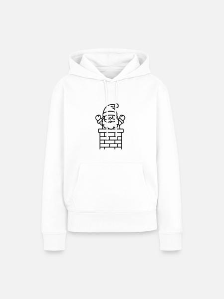 Weihnachtsmann Lustig - Frauen Premium Bio Hoodie - Weiß