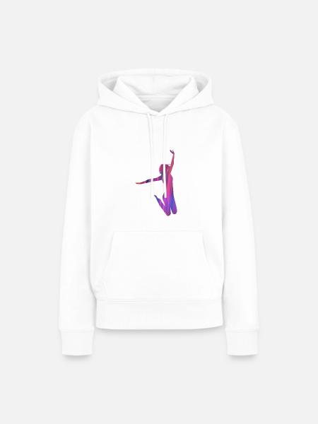 sprung,tan,tänzerin,graffiti,pink,rosa - Frauen Premium Bio Hoodie - Weiß