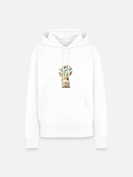 kleiner hase 1 - Frauen Premium Bio Hoodie - Weiß