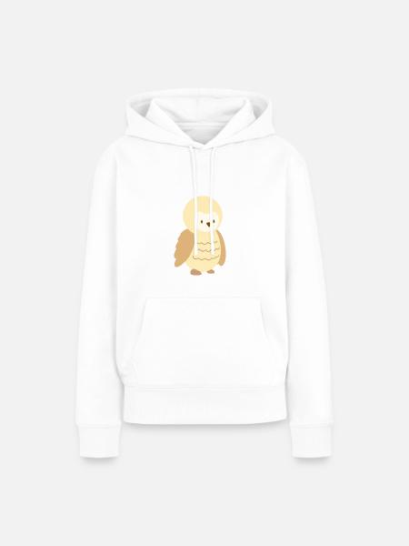 Kleine beige Eule - Frauen Premium Bio Hoodie - Weiß