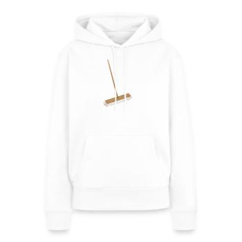 Besen zum aufkehren & unter den Teppich kehren - Frauen Premium Bio Hoodie - Weiß - Vorne - Julia (174cm)