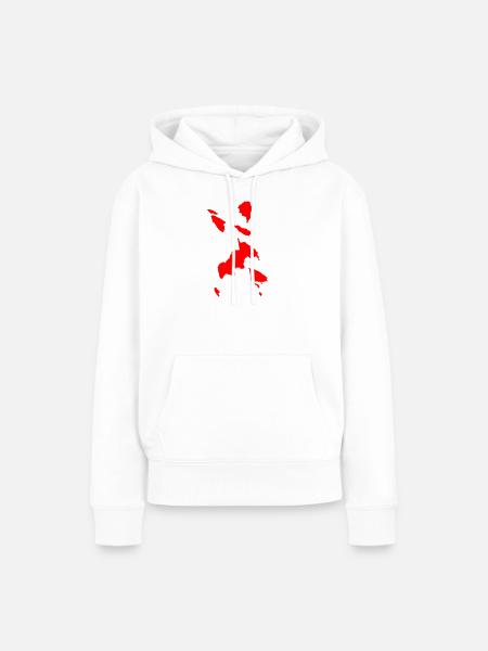 Abstrakt Budo TUSCHE - Frauen Premium Bio Hoodie - Weiß