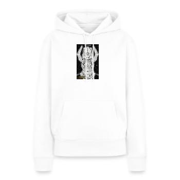 Solitaire - Sweat à capuche Premium bio Femme - blanc - Devant - Julia (174cm)