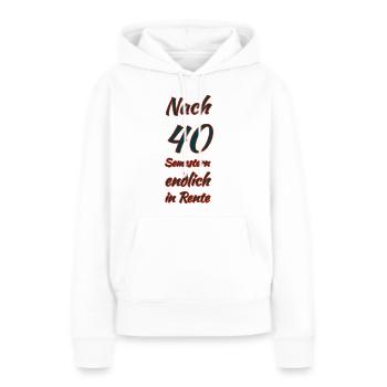 Nach 40 Semestern endlich in Rente - Frauen Premium Bio Hoodie - Weiß - Vorne - Julia (174cm)