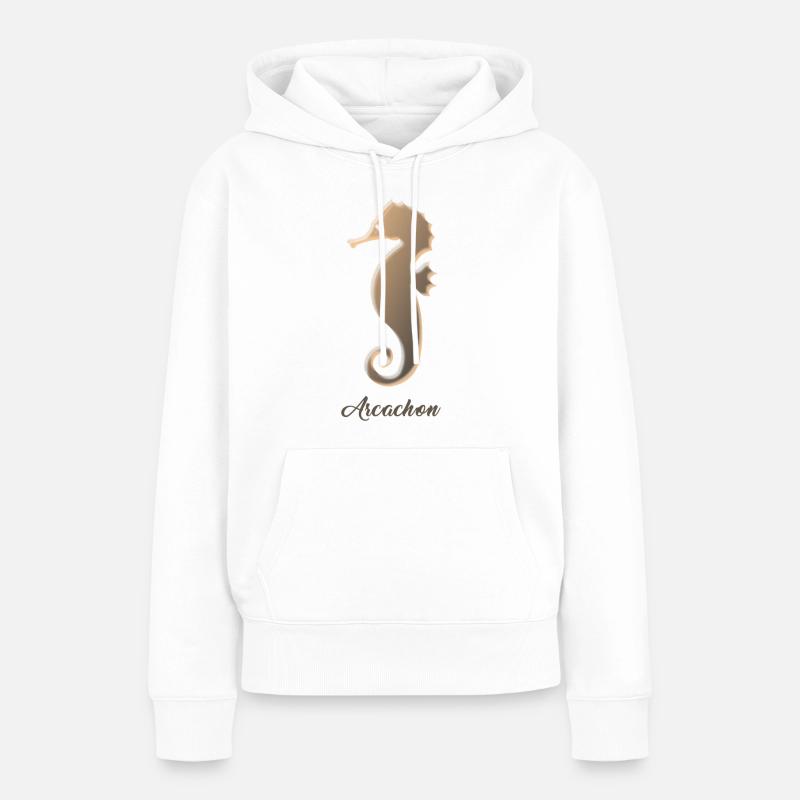 hippocampe - Sweat à capuche Premium bio Femme - blanc
