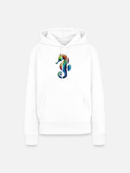 Seepferdchen - Frauen Premium Bio Hoodie - Weiß