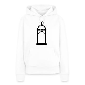 lanterne - Sweat à capuche Premium bio Femme - blanc - Devant - Julia (174cm)