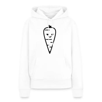 Carotte - Sweat à capuche Premium bio Femme - blanc - Devant - Julia (174cm)