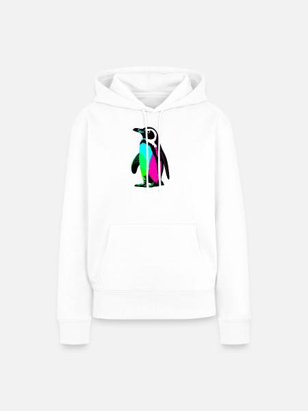 Pinguin - Frauen Premium Bio Hoodie - Weiß