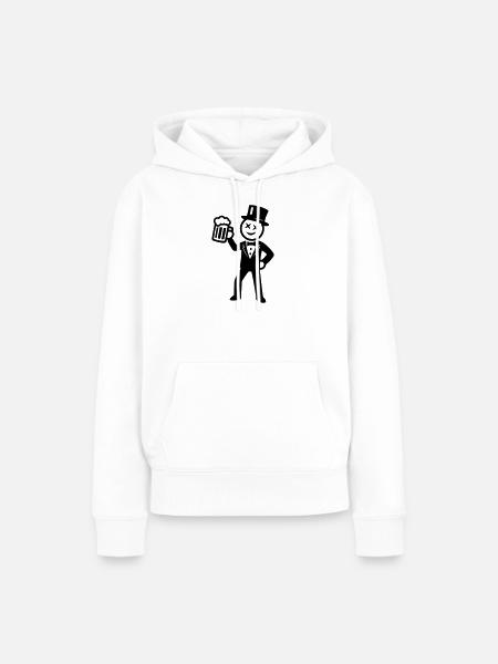 Bräutigam Junggesellenabschied Strichmännchen - Frauen Premium Bio Hoodie - Weiß