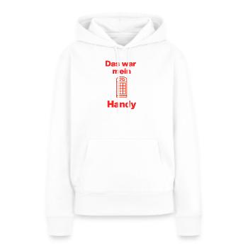 Das war mein Handy – Retro Call! Damals, früher  - Frauen Premium Bio Hoodie - Weiß - Vorne - Julia (174cm)