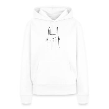 Lapin scandien tacheté - Sweat à capuche Premium bio Femme - blanc - Devant - Julia (174cm)