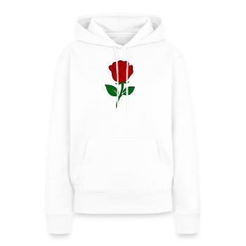 Rote Rose - Frauen Premium Bio Hoodie - Weiß - Vorne - Julia (174cm)
