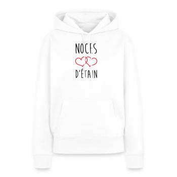 Zinnhochzeit 10 Jahre Hochzeit - Frauen Premium Bio Hoodie - Weiß - Vorne - Julia (174cm)