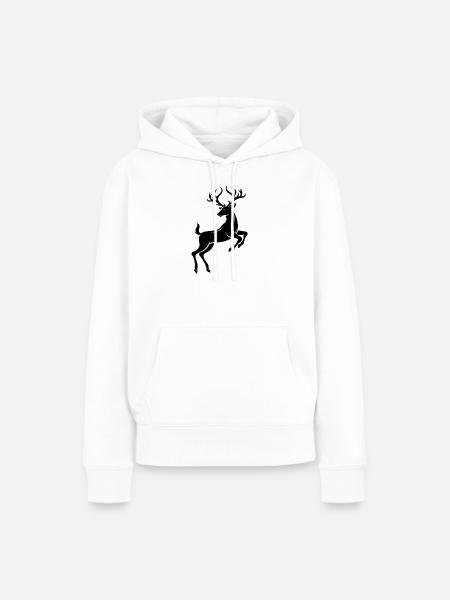 Springende Hirsche - Frauen Premium Bio Hoodie - Weiß