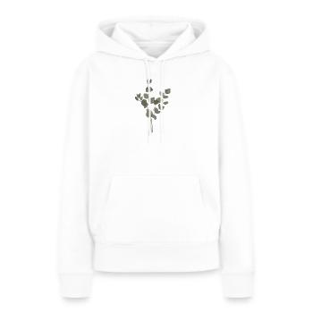 Eucalyptus à l’Aquarelle - Sweat à capuche Premium bio Femme - blanc - Devant - Julia (174cm)
