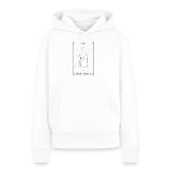 Le strict minimum | Carte de tarot - Sweat à capuche Premium bio Femme - blanc - Devant - Julia (174cm)