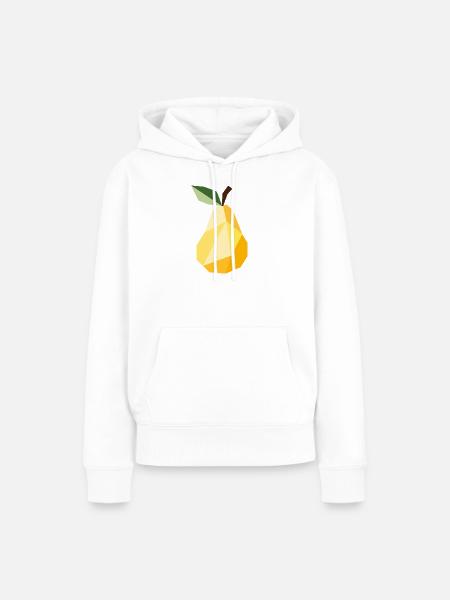 Geometrische Birne – Modernes Obst Motiv  - Frauen Premium Bio Hoodie - Weiß