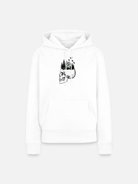 Skull Mountain Landschaft - Frauen Premium Bio Hoodie - Weiß