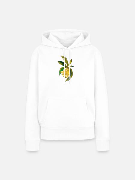 Geometrische Bananenstaude Illustration - Frauen Premium Bio Hoodie - Weiß