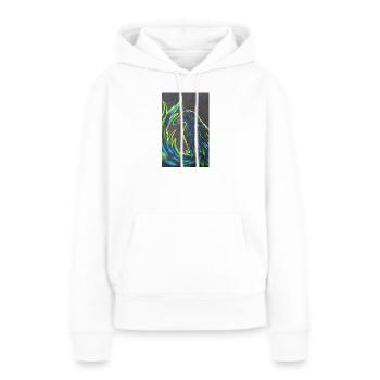 Phénix en plumage néon - Sweat à capuche Premium bio Femme - blanc - Devant - Julia (174cm)