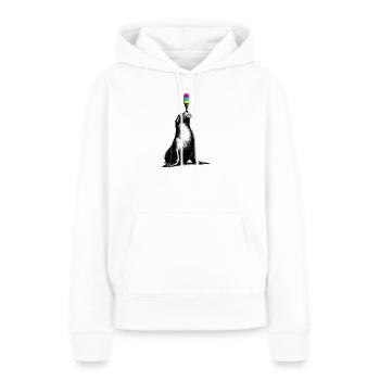 Seelöwe mit Eis im Stencil Style   - Frauen Premium Bio Hoodie - Weiß - Vorne - Julia (174cm)