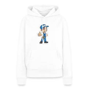 Électriciens - Sweat à capuche Premium bio Femme - blanc - Devant - Julia (174cm)