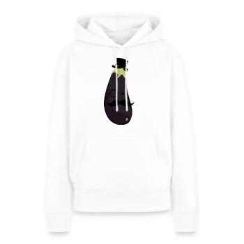 Sir Eggplant - Sweat à capuche Premium bio Femme - blanc - Devant - Julia (174cm)