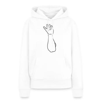 Les doigts dispersent le sel - Sweat à capuche Premium bio Femme - blanc - Devant - Julia (174cm)