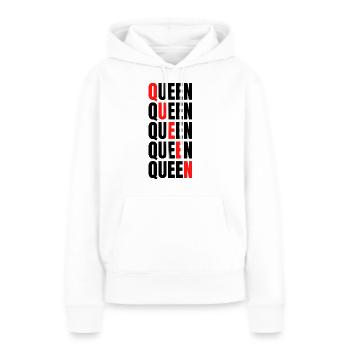 Reine - Sweat à capuche Premium bio Femme - blanc - Devant - Julia (174cm)