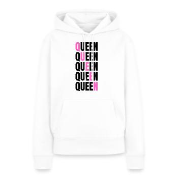 Reine - Sweat à capuche Premium bio Femme - blanc - Devant - Julia (174cm)
