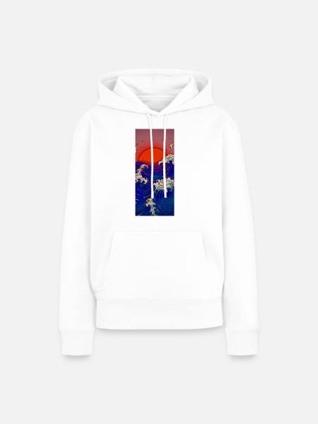 Sunny waves - Frauen Premium Bio Hoodie - Weiß