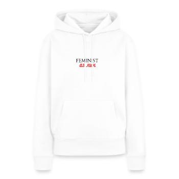 Feminist - Frauen Premium Bio Hoodie - Weiß - Vorne - Julia (174cm)