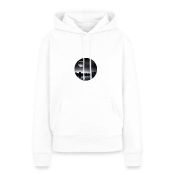 Mond - Frauen Premium Bio Hoodie - Weiß - Vorne - Julia (174cm)
