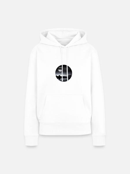 Mond - Frauen Premium Bio Hoodie - Weiß