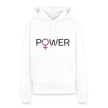 Powerfrau - Frauen Premium Bio Hoodie - Weiß - Vorne - Julia (174cm)
