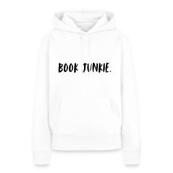 Accro aux livres. Addiction aux livres. Accro aux livres. - Sweat à capuche Premium bio Femme - blanc - Devant - Julia (174cm)