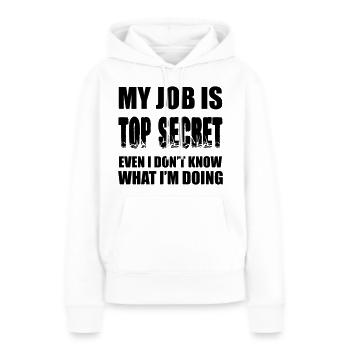 Des phrases drôles - Sweat à capuche Premium bio Femme - blanc - Devant - Julia (174cm)