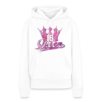 16ÈME ANNIVERSAIRE FILLE REINE 16 PRINCESSE - Sweat à capuche Premium bio Femme - blanc - Devant - Julia (174cm)