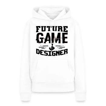 Concepteur de jeu - Sweat à capuche Premium bio Femme - blanc - Devant - Julia (174cm)