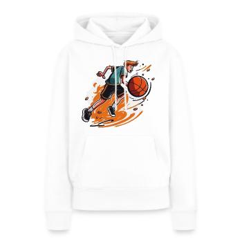 Joueur professionnel de basketball avec une vitesse maximale - Sweat à capuche Premium bio Femme - blanc - Devant - Julia (174cm)